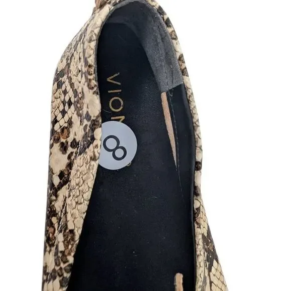 Vionic 8 Uptown Loafer Ivory Multi Snakeskin Career Casual Comfort Boating Women - Picture 8 of 10